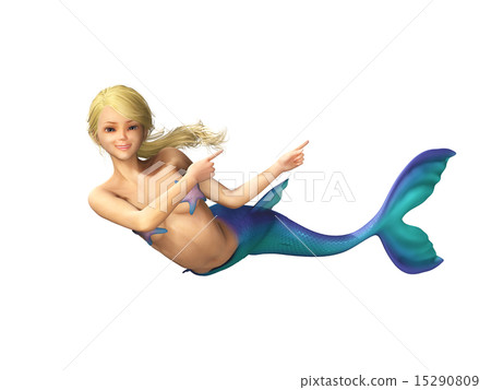 Guide cute mermaid (mermaid) perming 3DCG illustration material 15290809