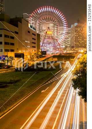 橫濱·摩天輪和光線的夜景 橫濱·摩天輪和光線的夜景 15291648