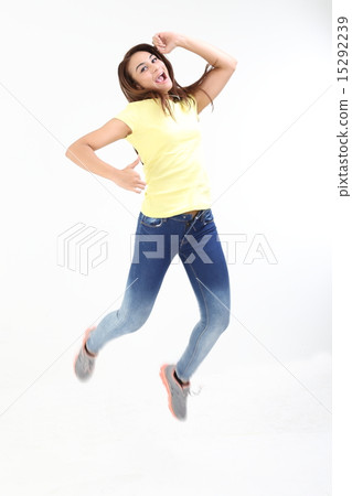 Female jump in air  15292239