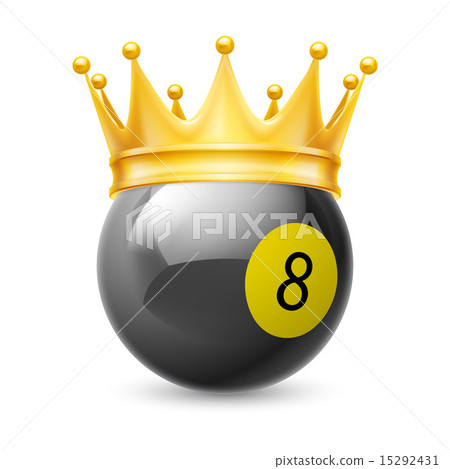 Gold crown on a billiard ball 15292431