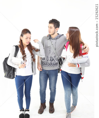 Male female pose walk fun student Male female pose walk fun student 15292621