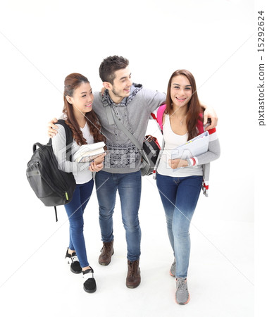 Male female pose walk fun student Male female pose walk fun student 15292624