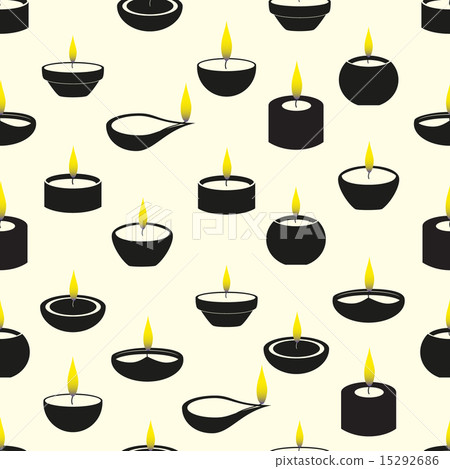 diwali candles with flame icons seamless pattern 15292686