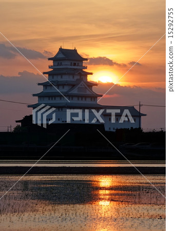 豐田城，日落和稻田（茨城縣佐佐市） 15292755