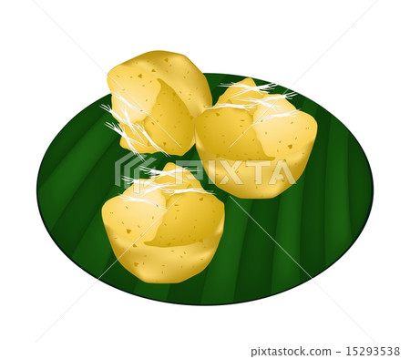Toddy Palm Cake on Green Banana Leaf Toddy Palm Cake on Green Banana Leaf 15293538