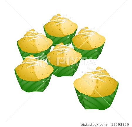 Stack of Toddy Palm Cake in Counts Banana Leaf 15293539