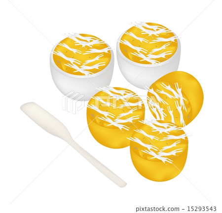 Delicious Thai Toddy Palm Cake in Bowls 15293543