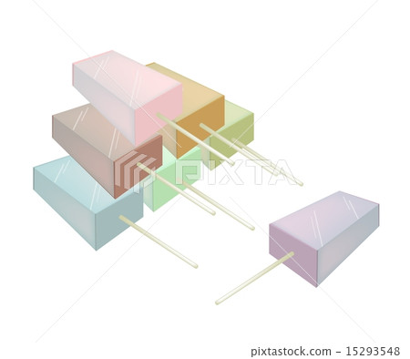 Stack of Various Flavored Popsicle Ice Creams 15293548
