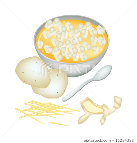 Sweet Dessert of Potatoes in Ginger Tea 15294358