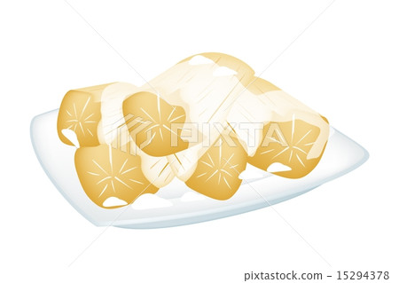 Potato in Coconut Milk on White Background Potato in Coconut Milk on White Background 15294378