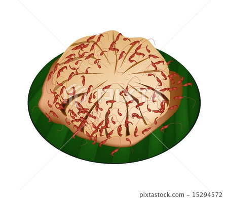 Preserved Santol Fruit on Green Banana Leaf 15294572
