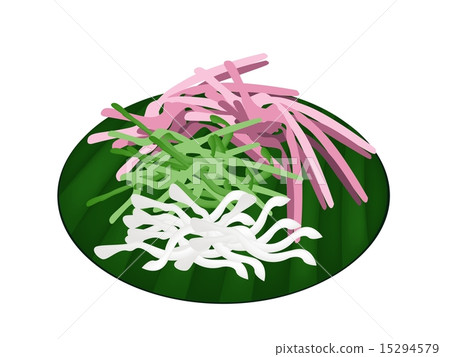 Thai Coconut Marmalade on Green Banana Leaf Thai Coconut Marmalade on Green Banana Leaf 15294579