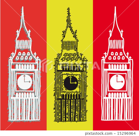big ben over colorful background handrawing vector illustration big ben over colorful background handrawing vector illustration 15296964