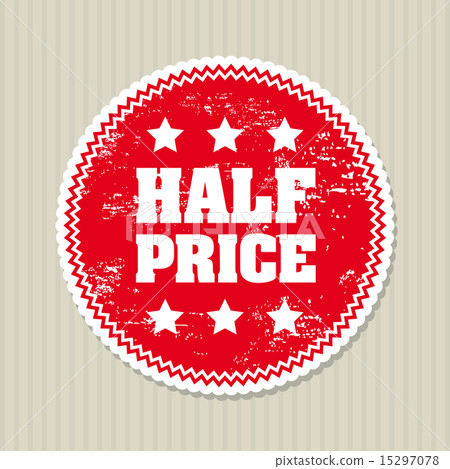half price seal over lineal background vector illustration half price seal over lineal background vector illustration 15297078