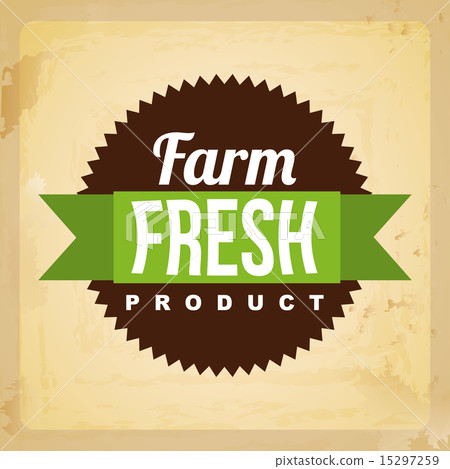 fresh farm label over vintage background vector... - Stock Illustration ...