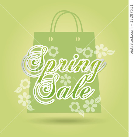 spring sale over green background vector illustration spring sale over green background vector illustration 15297511