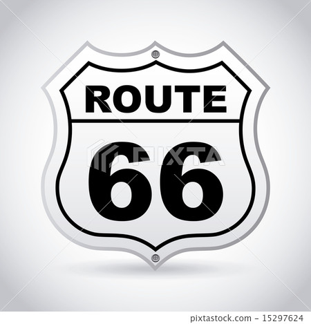 route 66 label over gray background vector illustration route 66 label over gray background vector illustration 15297624