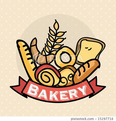 图库插图: bakery design over dotted background vector