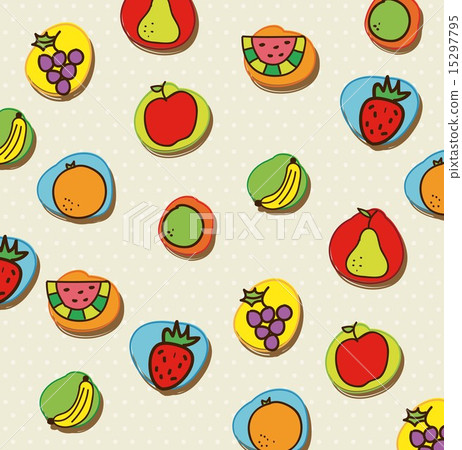 插圖素材: fruits drawing over white background vector