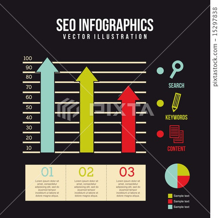 seo illustration with arrows and icons vector background seo illustration with arrows and icons vector background 15297838