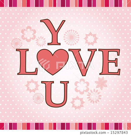 love card with heart over pink background... - Stock Illustration ...