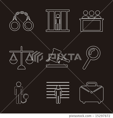 jail icons over black background vector illustration 15297872