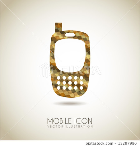 mobile icon over white background vector illustration 15297980