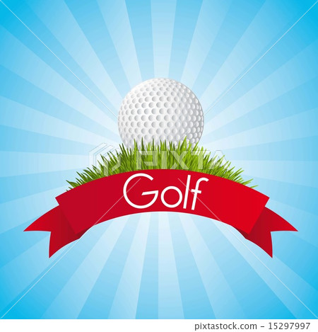 golf ball over blue background vector illustration - Stock Illustration ...