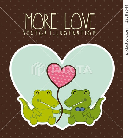 crocodile love illustration over brown background vector illustr crocodile love illustration over brown background vector illustr 15298044
