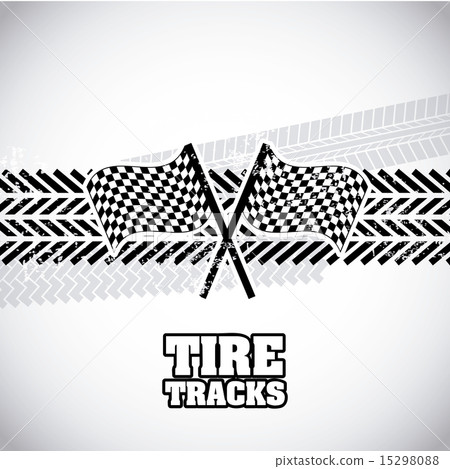 tire tracks over gray background vector illustration 15298088