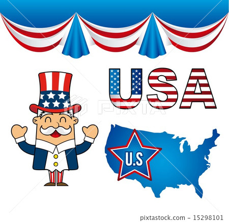 united states symbols over white backgroud vector illustration 15298101