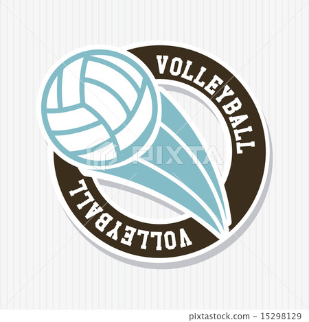 volleyball label over white background vector illustration 15298129