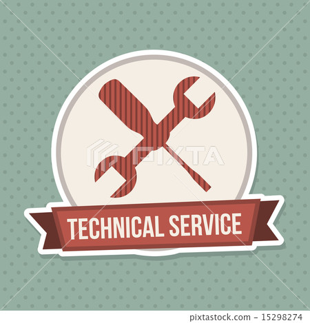 technical service seal over blue dotted background vector illus 15298274