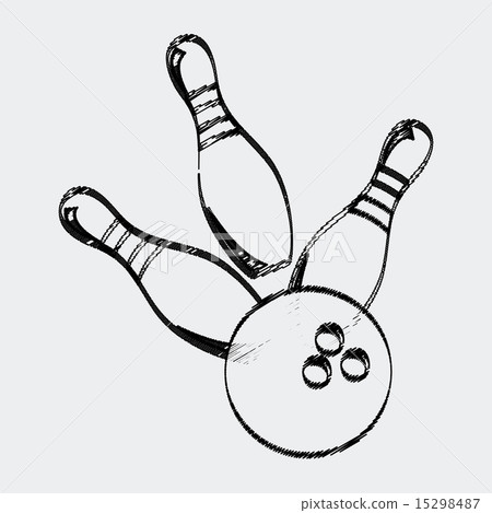 bowling monochrome over blue background vector illustration bowling monochrome over blue background vector illustration 15298487