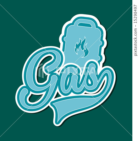 gas label over green background vector illustration 15298497