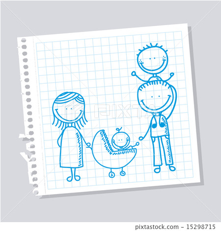 family design over leaf notebook background vector illustration family design over leaf notebook background vector illustration 15298715