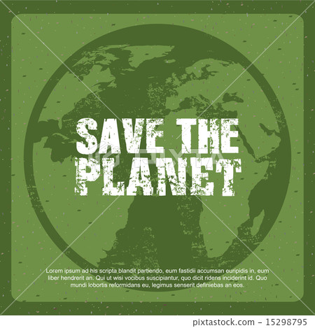 save the planet design over green background... - Stock Illustration ...
