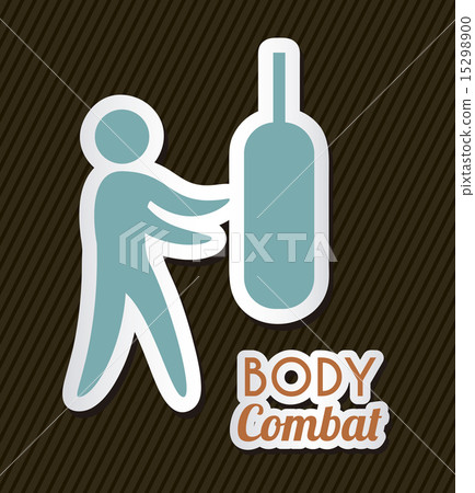 body combat over black background vector illustration 15298900