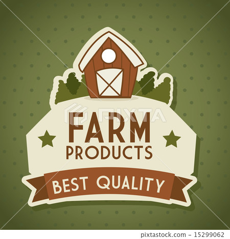 farm label over green background vector... - Stock Illustration ...