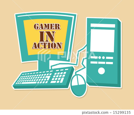 gamer in action over pink background vector illustration gamer in action over pink background vector illustration 15299135