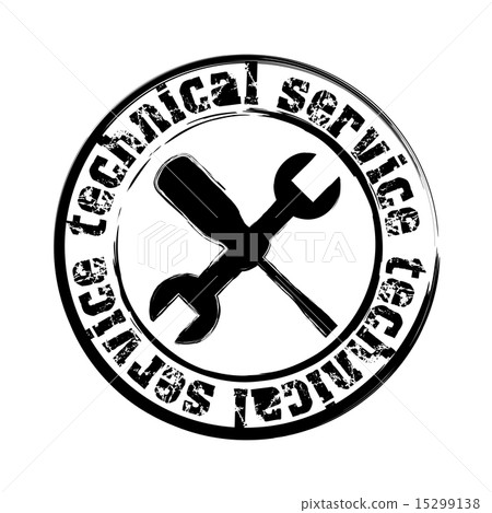 technical service seal over white background vector illustration 15299138