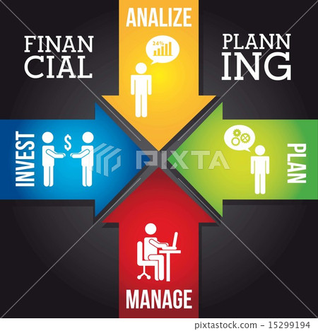 financial planning illustration over black background vector financial planning illustration over black background vector 15299194