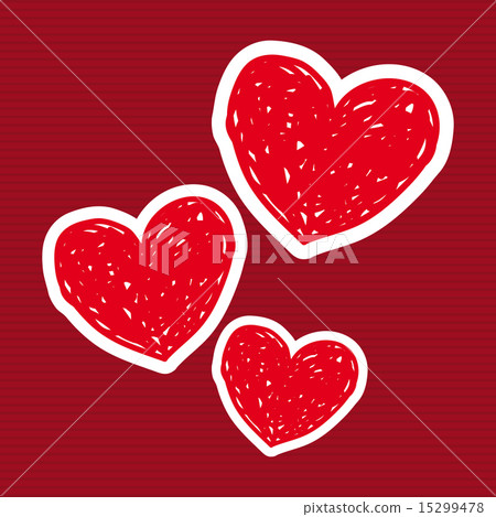hearts design over red background vector illustration 15299478