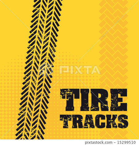 tire tracks over yellow background vector illustration 15299510
