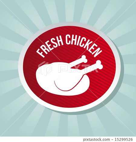 chicken label over blue background vector illustration chicken label over blue background vector illustration 15299526