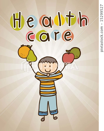 boy with fruits background vector illustration boy with fruits background vector illustration 15299527