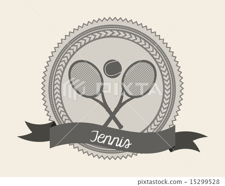 tennis seal over cream background vector illustration 15299528