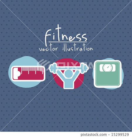 fitness icons over blue background vector illustration 15299529