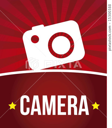 camera icon over red background vector illustration 15300388
