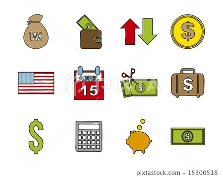 tax icons over white background vector illustration 15300518